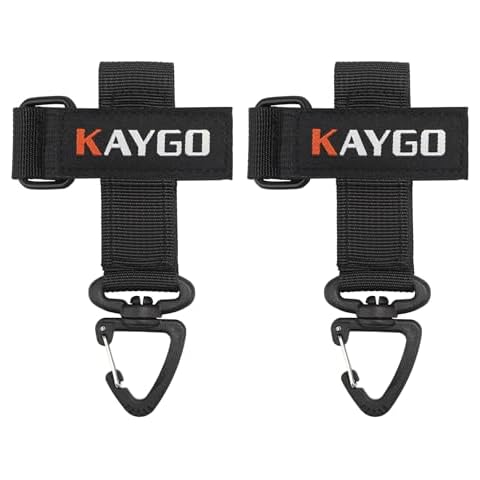 KAYGO Belt Glove Clips, 2 Pcs Anti-Snap Design for Safety, Glove Clips for Construction, Electrical, Tactical, and Utility Work,Black Cover