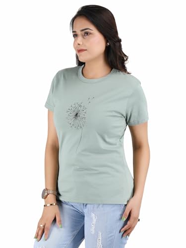 Image of Women's Slim Fit Graphic Printed T-Shirt | Soft 100% Cotton Fabric | Round Neck Half Sleeve Casual Top, Travel & College Pack of 2 Set