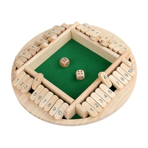 Shut The Box Juego de Mesa, Juegos de matemáticas de Mesa de Tablero de Madera | Juego de Dados de Estrategia clásico - de adición Divertido de Madera, Juegos de Close The Box para Fiestas