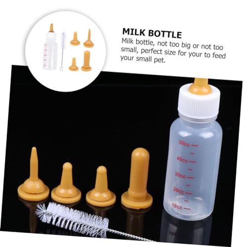 ORFOFE 1Set Pet Nursing Bottle Feeding Kit for Puppies and Kittens Includes Nipples Bottle Cleaning Brush Safe Food Grade for Small Pets - Thumbnail 6