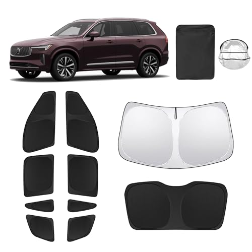SHINELINERS 10pcs Car Window Shades for Volvo XC90 2016-2026 2026 Accessories,Windshield Side Rear Full Sunshade,Sun Visor UV Blocking, Privacy Protection and Blackout for Camping Outdoor