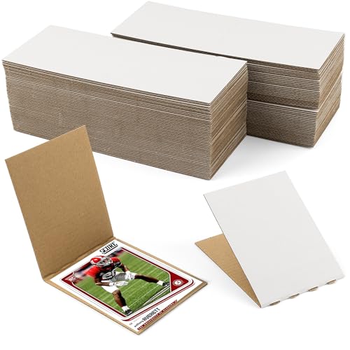 Image of Mat Board Center, 100 Sets 3x4.5 Graded Card Shipping Protector, Corrugated Packaging Pad, Folding Cardboard Sleeves for Trading Card Folders Mail Shipping Stiffeners, Cardboard Divider