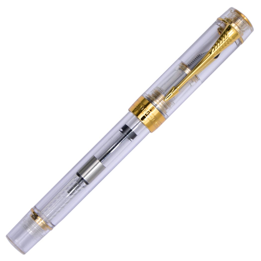 Ranvi Jinhao 100 Fountain Pen,Extra Fine Nib,Gold Trim,Transparent — image 1