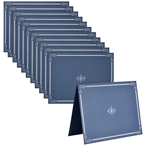 12 chemises à certificats bleu marine - pour diplômes, appréciation employés, certifications (8.5x11)
