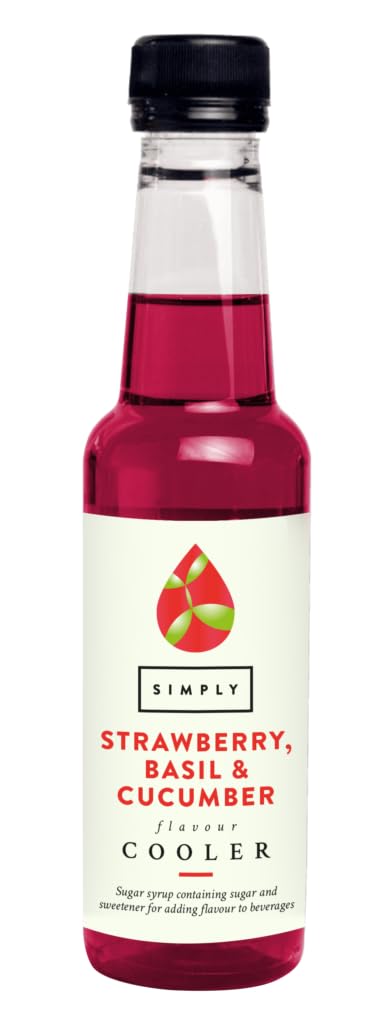 Simply Strawberry, Basil and Cucumber Cooler Syrup, 250 ml,label may vary