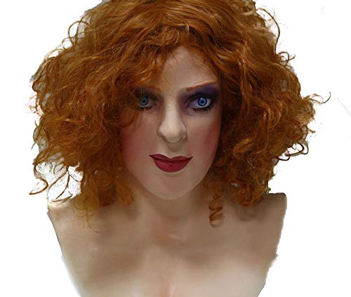 HENGYUTOY Máscara de látex femenina de la cara de la máscara de la peluquería de la máscara de cosplay para disfraz de adulto unisex masculino vestido rubio pelo