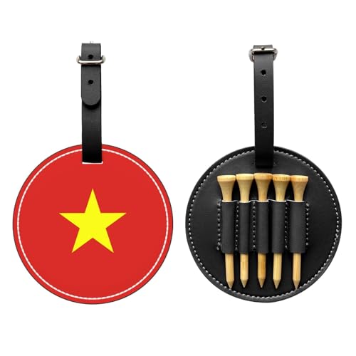 Vietnamese Flag Black Golf tee Storage Bag - Durable and wear-Resistant Golf Accessories