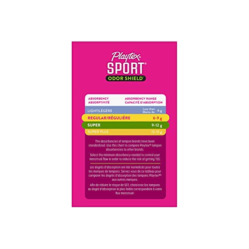 Image of Playtex Sport Odor Shield Tampons Multipack (16ct Regular /16ct Super), Unscented, Tampons Regular and Super, Playtex Tampon Multipack, Feminine Care with 360 Leak Defense, 32 Count, (Pack of 2)