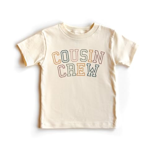 Retro Cousin Crew Varsity Toddler Shirts - Minimalist Colorful Matching Shirts For Cousin - Cute Boys & Girls Natural Toddler Youth Graphic Tee2