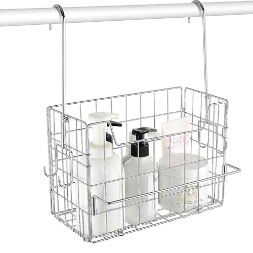 JetWave お風呂ラック 吊り下げ収納 18-8ステンレス製 錆びにくい タオルハンガー付き 大容量バスケット 小物フック付き 浴室用 組立簡単 W29×D14×H39cm