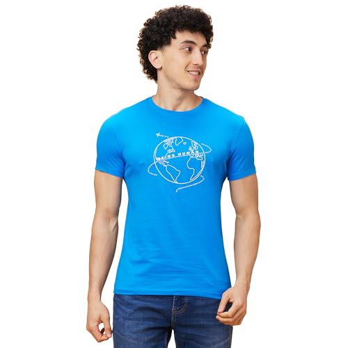 Image of Being Human Blue Regular Fit Men's Short Sleeves T-Shirt Clothing