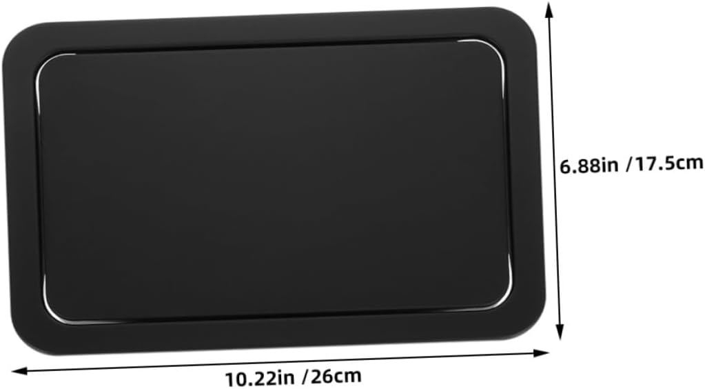 2pcs Rectangular Recessed Countertop Trash Bin Covers, Stainless Steel Waste Chute Lids with Flap, Black Medium 260x175mm for Kitchen and Bathroom Trash Cans