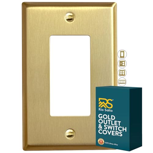 Rio Salto MIDSIZE BRASS Signature Collection Decorative Brushed Brass Gold Metal Outlet Covers...