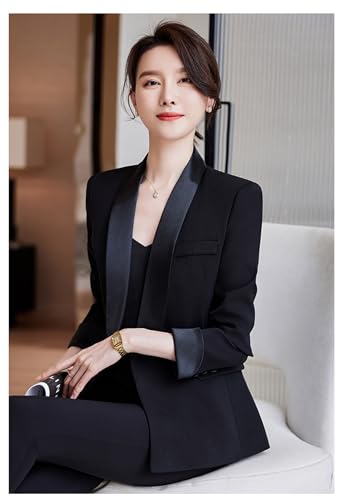Women's 2 Piece Slim Fit Business Pant Suit Set Double Breasted Blazer Trouser Suit for Work3