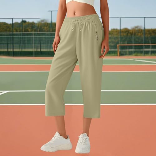 Capri Pants for Women Quick Dry Comfy Fit Stretch Active Capris Casual Lightweight Cropped Wide Leg Pants with Pockets2