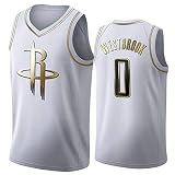 RLYJZ Rockets 0# Westbrook Basketballkleidung, Basketball Sportweste, Atmungsaktiv Gittergewebe Jersey Sowohl MäNner Als Auch Frauen KöNnen Tragen(schwarz),A,S
