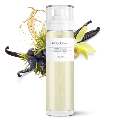 Ultra-Concentrated Hair & Body Perfume Mist, Long Lasting Women's Fragrance, Gourmand Perfumes for Women, Vegan and Cruelty Free (Amber Vanilla)