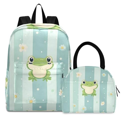 Sac à déjeuner avec sac à dos grenouille bleu sarcelle idéal pour le pique-nique