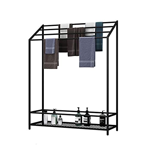 EEUK Beach Towel Rack For Bathroom, 4 Tier Poolside Rack Washcloths Holder with Storage Shelf, Standing Towel Rack For Outside, Laundry Room, Pool Cover