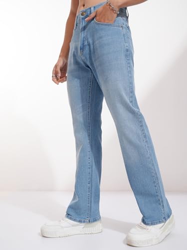 Image of Highlander Men's Loose Baggy Fit Jeans | Mid Rise | Cotton |Relaxed & Trendy | Oversized Silhouette for Comfort| Jeans for Man