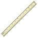 Westcott Hole Punched Wood 12" Ruler English and Metric With Metal Edge 12 Rulers
