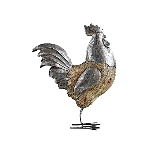 SPI-Home-48140-Galvanized-Restless-Rooster-115-x-95-Resin-Table-Top-Figurine-Decor SPI Home 48140 Galvanized Restless Rooster 115 x 95 Resin Table Top Figurine Decor