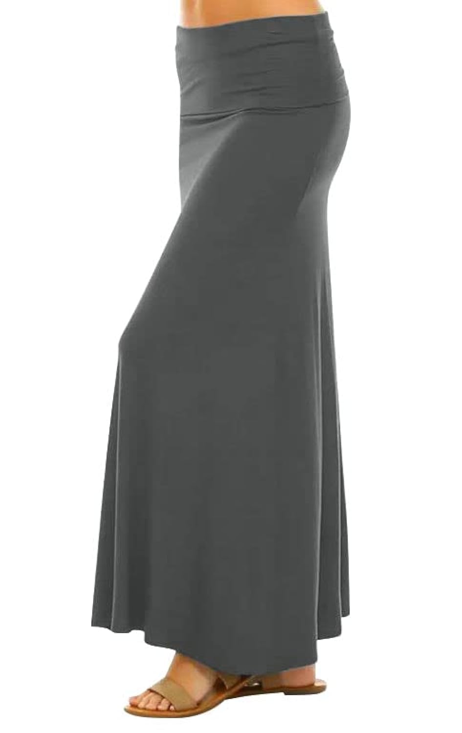 Sweet Hearts Maxi Skirt for Women- Comfy Foldover High Waist Long Flare A-Line Skirt Maxi Dress XS-3X Made