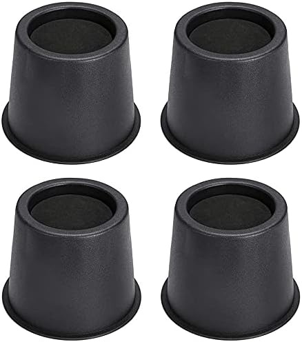 Tcatec Bed Risers 4 inch Round Heavy Duty Stackable Furniture Raiser Bed Sofa Chair Table Desk Leg Riser Lifter Elevatorset of 4 pcsBlack