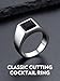 Bandmax Mens Stainless Steel Rings 8MM Sqaure Black Onyx Ring for Men Husband Father Cocktail Ring Fashion Band Ring Size 11