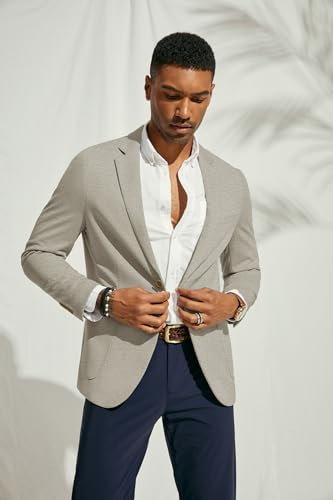 Image of PJ PAUL JONES Men's Casual Knit Blazer Suit Jackets Two Button Lightweight Unlined Sport Coat