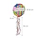 Relaxdays Pinata Geburtstag Happy Birthday, Geburtstagspinata zum selbst Befüllen, Piñata Kinder, DxT: 32 x 9 cm, bunt, 1 Stück
