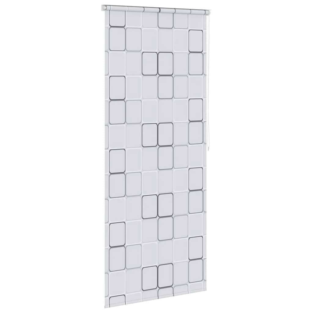Duschrollo 100x240 cm mit Quadratmuster, wasserabweisendes Badrollo als Spritzschutz, Duschvorhang-Alternative mit Montagezubehör, platzsparende Lösung für Dusche und Badewanne