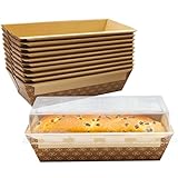 Avant Grub Baking Pan Chef Grade 1Lb Paper Loaf Pans 10 Pk. Elegant Disposable Bakeable Kraft Pan...