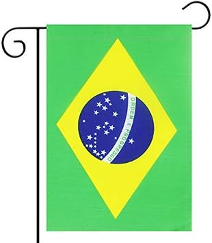 No Logo Garden Flag Brazil Brazilian Garden Flag,Garden Decoration Flag,Indoor and Outdoor Flags,Celebration Parade Flags,Anniversary Celebration, National Day,Double-Sided.