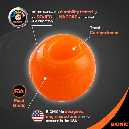Bionic Ball, extrem widerstandsfähiges Hundespielzeug, 8,2cm