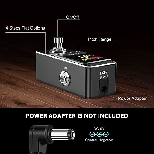 Image of LEKATO Guitar Tuner Pedal with True Bypass, Chromatic Tuner Pedal for Electric Guitar and Bass, Color Display Tuning Pedal with Mute, Pitch and Flat Tuning