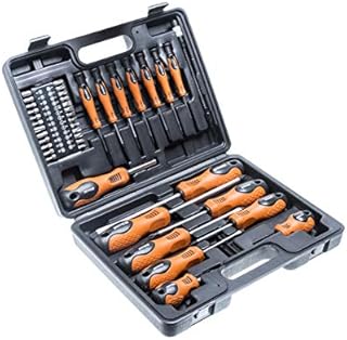 Brackit 42 Pieces Premium Screwdriver Set with Magnetic Tips and Rubber Handles, Including Phillips and Flat Heads in Durable Storage Case