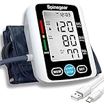 Spinegear Blood Pressure Monitor Upper Arm Digital BP Machine with Cuff, USB or Battery Powered, Automatic Pulse & Irregular Heartbeat Detection, Fast Reading, Large LCD Display & Voice Function for H