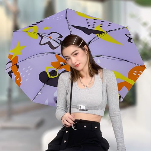 Image of Kraptick Printed Travel Umbrella for Rain, UV, Wind Proof, Water-Proof Umbrella for Men /Women /Boys /Girls /Kids (UMBR-02)