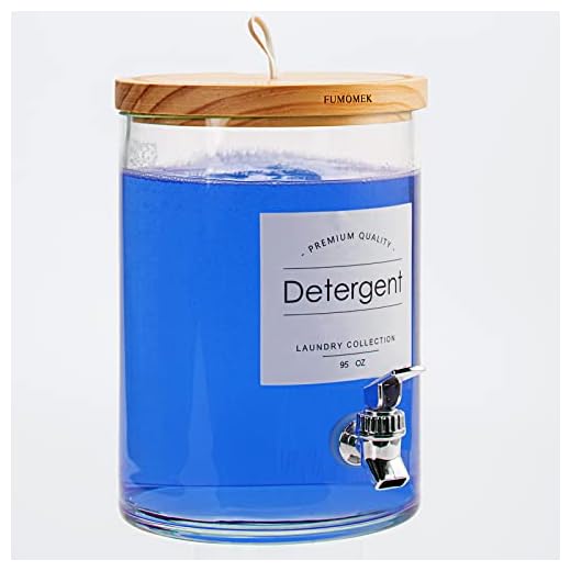 Laundry Detergent Dispenser Liquid Laundry Detergent Dispenser with Spout Fabric Softener Dispenser Laundry Detergent Dispenser Glass Jar with Labels