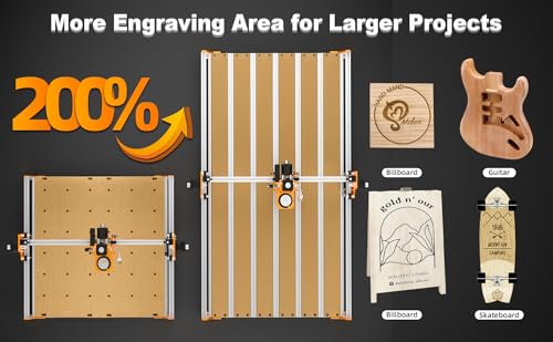 Image of FoxAlien 4080 Y-axis Extension Kit for Masuter Pro, with Upgraded T-slot Hybrid Spoilboard CNC Router Machine Working Area Extend (15.75 inch x 31.5 inch, X-Y)