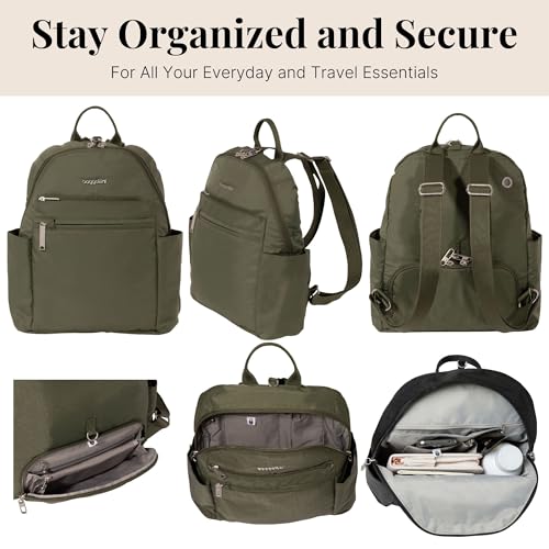 Image of Baggallini Securtex Anti-theft Vacation Travel Backpack 10x13 Slash-Resistant Nylon Daypack w /RFID