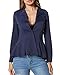 Produktbild ACHIOOWA Blazer Damen Elegante Revers Kurze Jacke Langarm Dünne Business Jacke Offene Anzugjacke Cardigan Marine-A07809 2XL