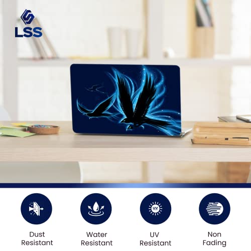 Image of LSS 17 17.3 Inches Laptop Notebook Skin Sticker with 2 Wrist Pads - Reusable Cover Protector Vinyl Sticker Cover Decal Fits 17 inch - 19 inch HP Asus Acer Samsung - Electic Eagle Pattern