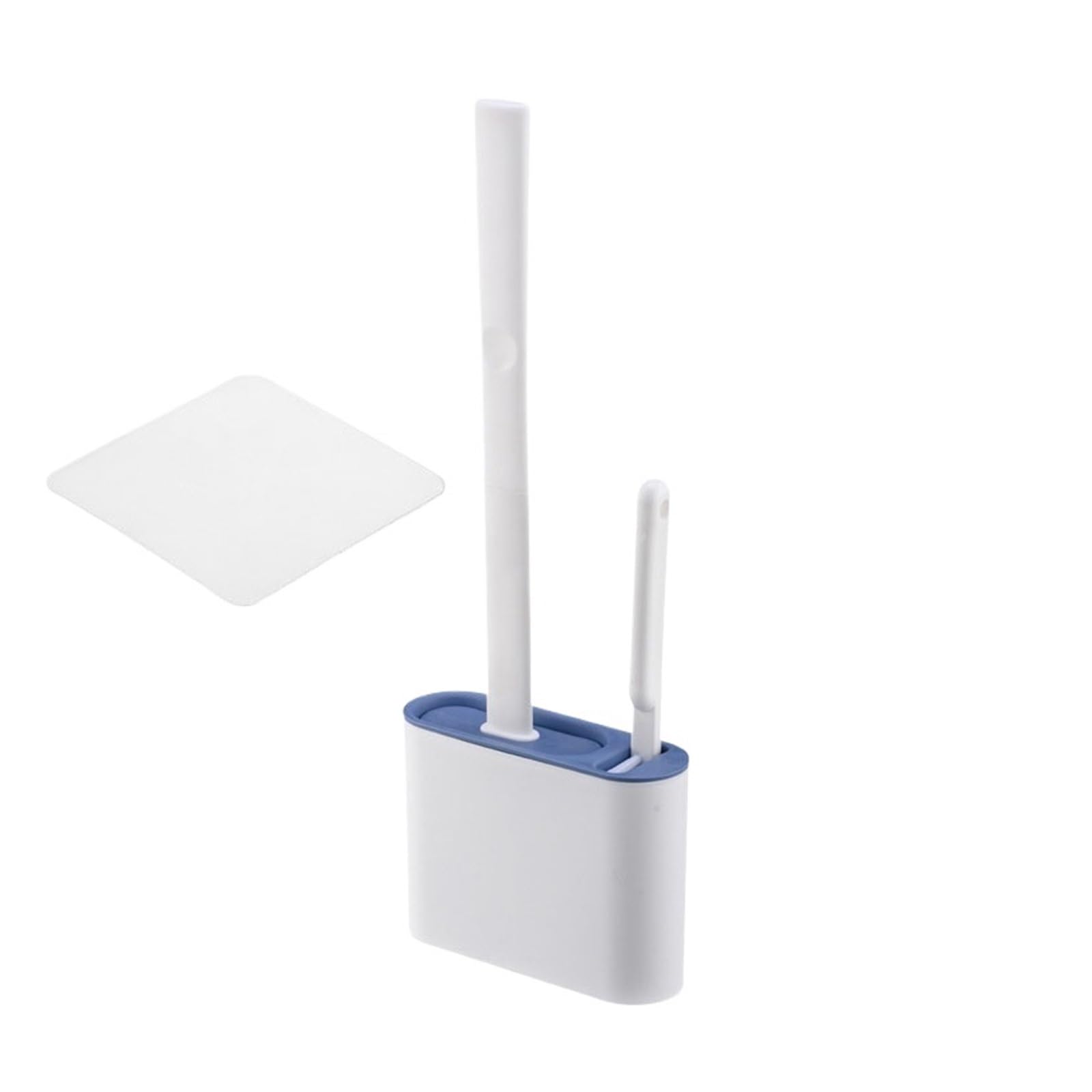 Wall Hanging Silicone Toilet Brush With Holder(Style1 blue)