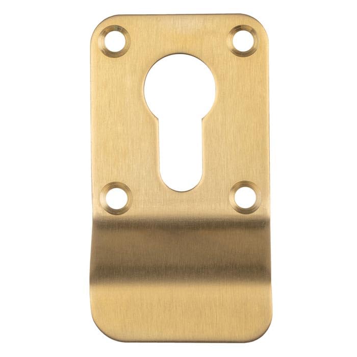 KOOPLES HARDWARE Cylinder Pulls for Euro Profile Locks Front Door Handles Aluminium or Brass Durable Lock Trim (Euro Profile, Satin PVD)