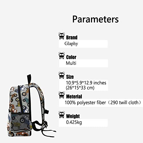 Tractors Car Kids Backpack for Boys Girls, Children Bag Preschool Bookbag with Chest Strap for Daycare Kindergarten Travel2