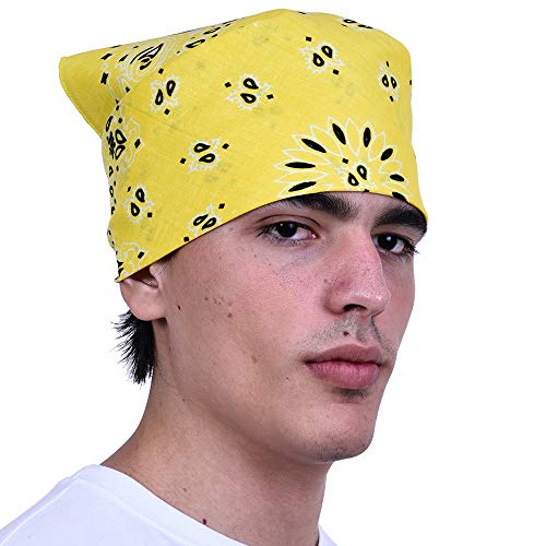 Image of Unisex Cotton Paisley Bandanas (Multicolours, 22 inch X 22 inch) - Pack of 3 Pieces