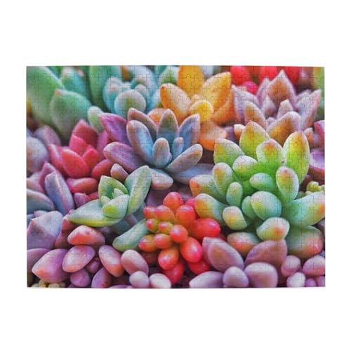 美しい多肉植物500ピース ジグソーパズル 大人向け難しい 破片なし カチっとハマる 誕生日 おしゃれ インテリア ギフトハウス (52×38cm)