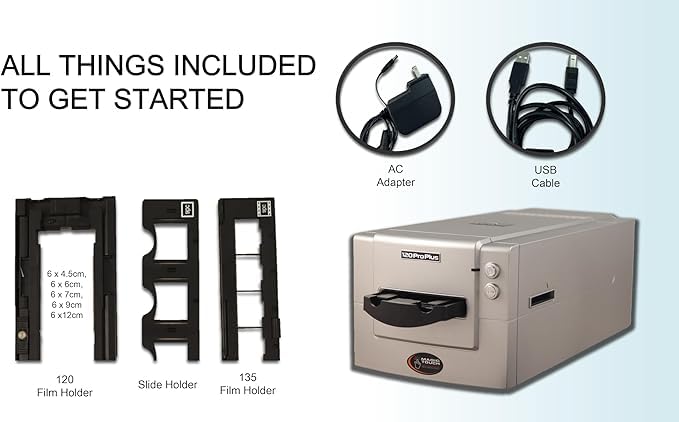 Pacific Image PrimeFilm 120 Pro Plus Film Scanner. Medium & 35mm Film, Slide Scanner. Faster Scan Speed. 6,400 dpi/48-bit True Color. 4.2 Dynamic Range. Mac/PC